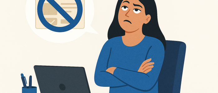 Create an image of office worker rolling their eyes and refusing to use new software.