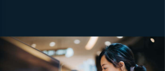 A woman using a laptop